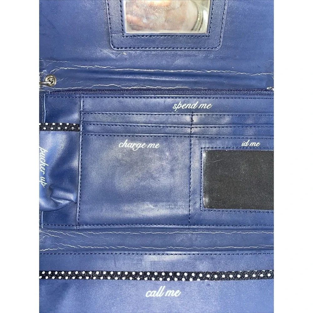 White House Black Market Blue Clutch Wallet Purse Bag  Chain Faux Croc Y2K Party - Picture 4 of 4
